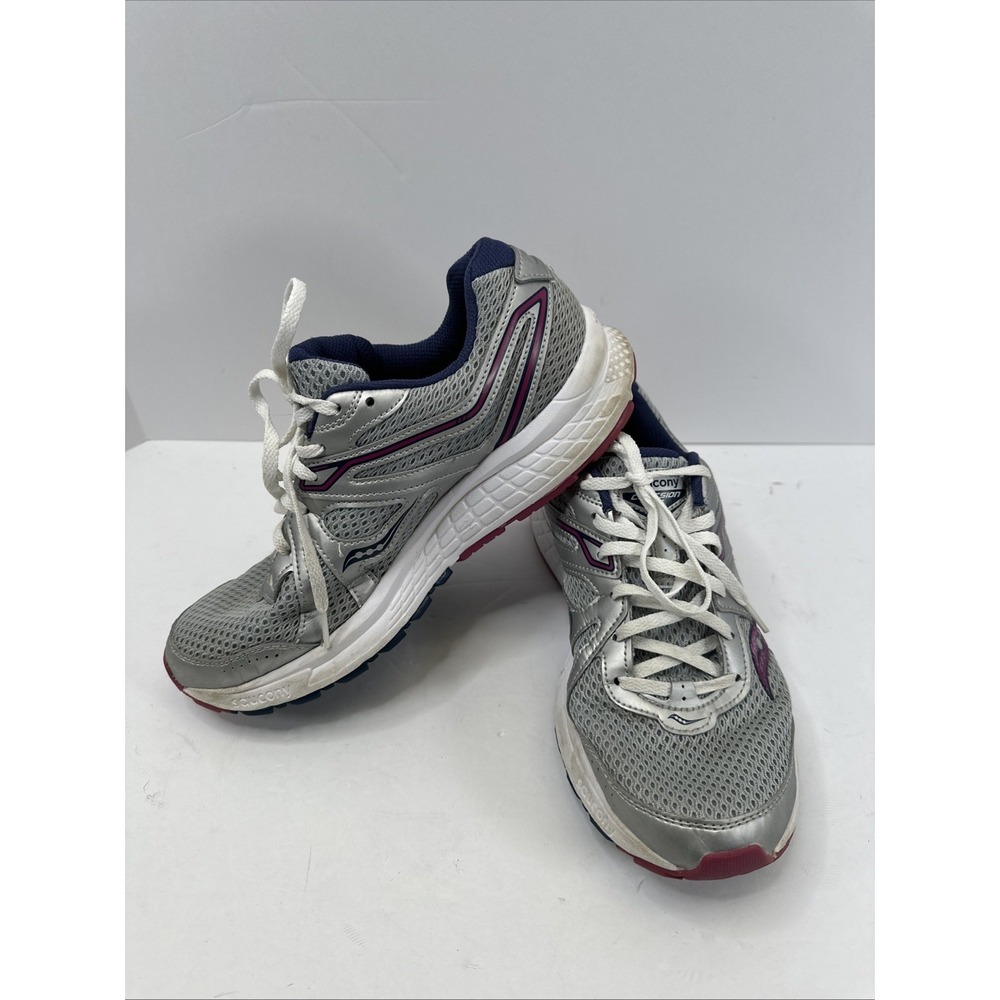 Saucony Women's Cohesion Size‎ 11 Running Shoes Gray Fuschia Train Run Gym Core